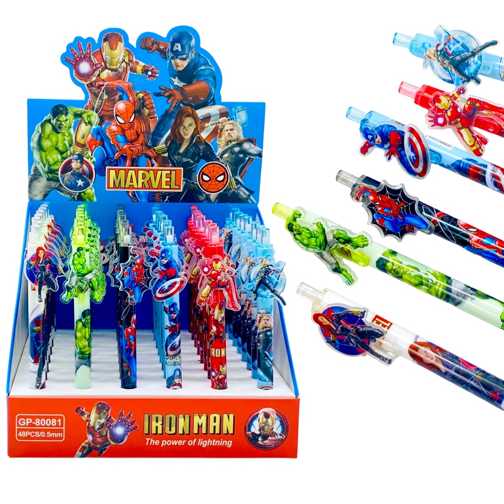 

(6 PCS) PULPEN GEL GP-80081 ACRYLIC CLIP SUPER HERO (0.5mm) / GEL PEN / PENA VIRAL