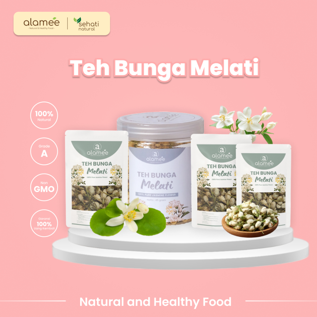 

ALAMEE Teh Bunga Jasmine Tea Flower Melati Organik Jasmin Herbal Asli Kering Sehat Alami 25 Gr