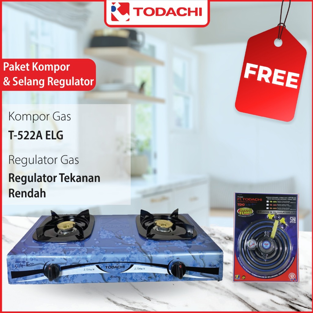 Todachi Kompor Gas Regulator Selang T522 ELG Premium High Quality