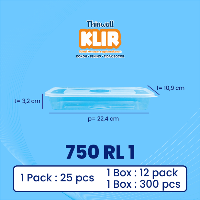 KLIR Thinwall Rectangle Long RL1 RL1A RL1B RL1C RL3 isi 25pcs