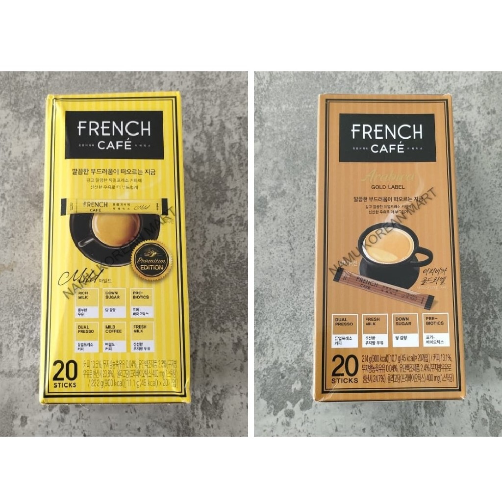 

Namyang French Cafe Coffee Mix Mild 20T / Namyang French Cafe Coffee Mix Arabica Gold Label 20T / Minuman Serbuk Kopi / Kopi Kemasan / Korean Coffee Sachet / Coffee