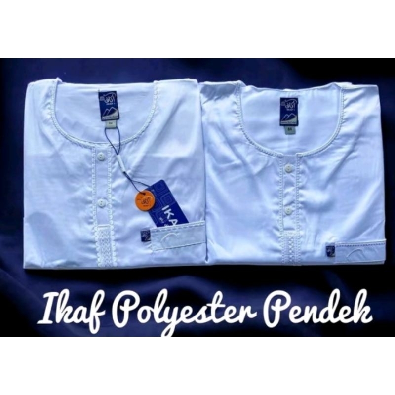 GAMIS JUBAH IKAF SAUDI POLYSTER PUTIH LENGAN PENDEK DAN PANJANG