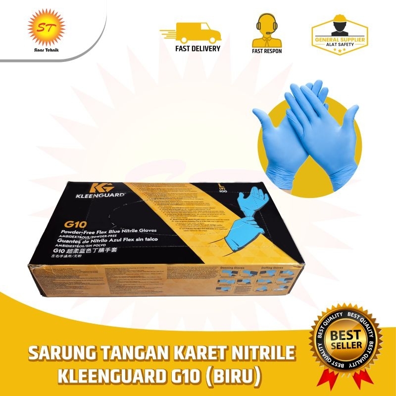 Sarung Tangan Karet Nitrile Kleenguard G10 (Blue)