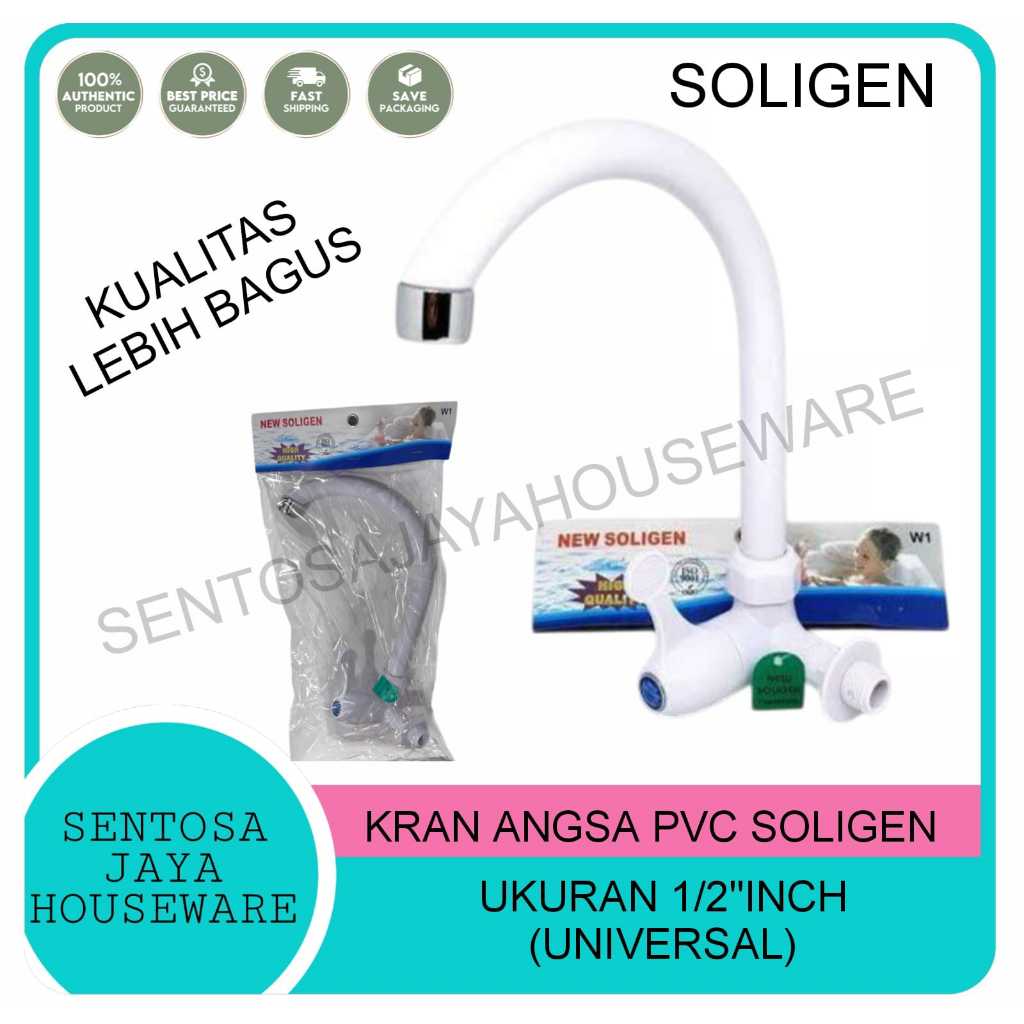 KRAN ANGSA CUCI PIRING SOLIGEN / KRAN ANGSA PVC PUTIH SOLIGEN