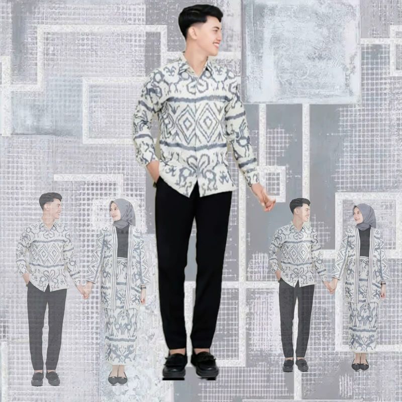SET COUPLE MOTIF SUMBA baju tenun couple pria wanita -baju pesta couple -couple tenun -kemeja tenun 