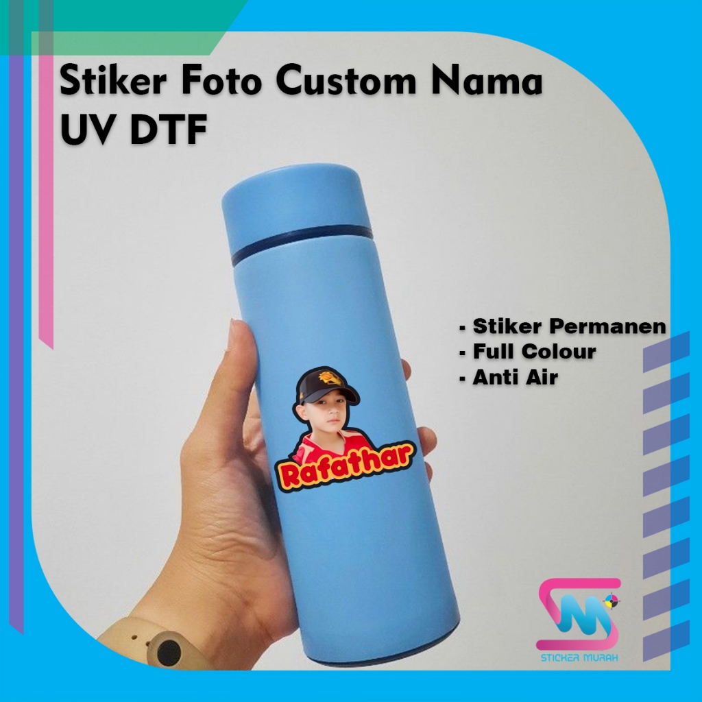 

Stiker Murah Bandung - Cetak Cutting Sticker Foto Custom Nama Permanen Anti Air UV DTF