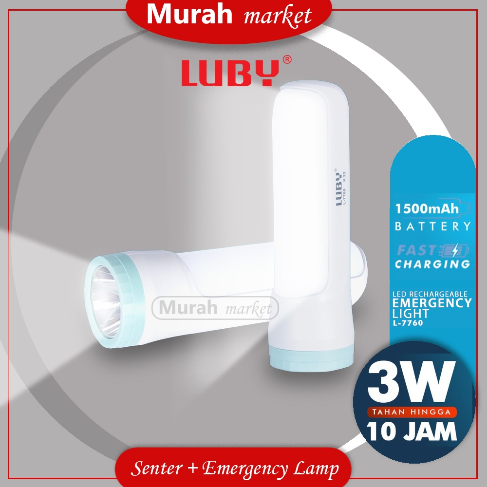 Lampu Senter Emergency LUBY L7760 Lampu Senter Charge LUBY L-7760