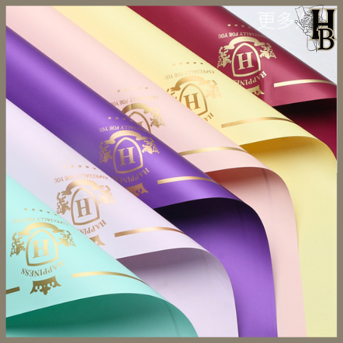 

20 LEMBAR Kertas Buket Crown List Gold Bunga Cellophane Flower Wrapping Paper Solid 6117