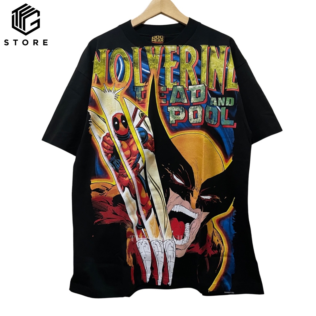 Wolverine VS Deadpool Marvel Comics Tshirt Kaos Big Print Bootleg Premium XL