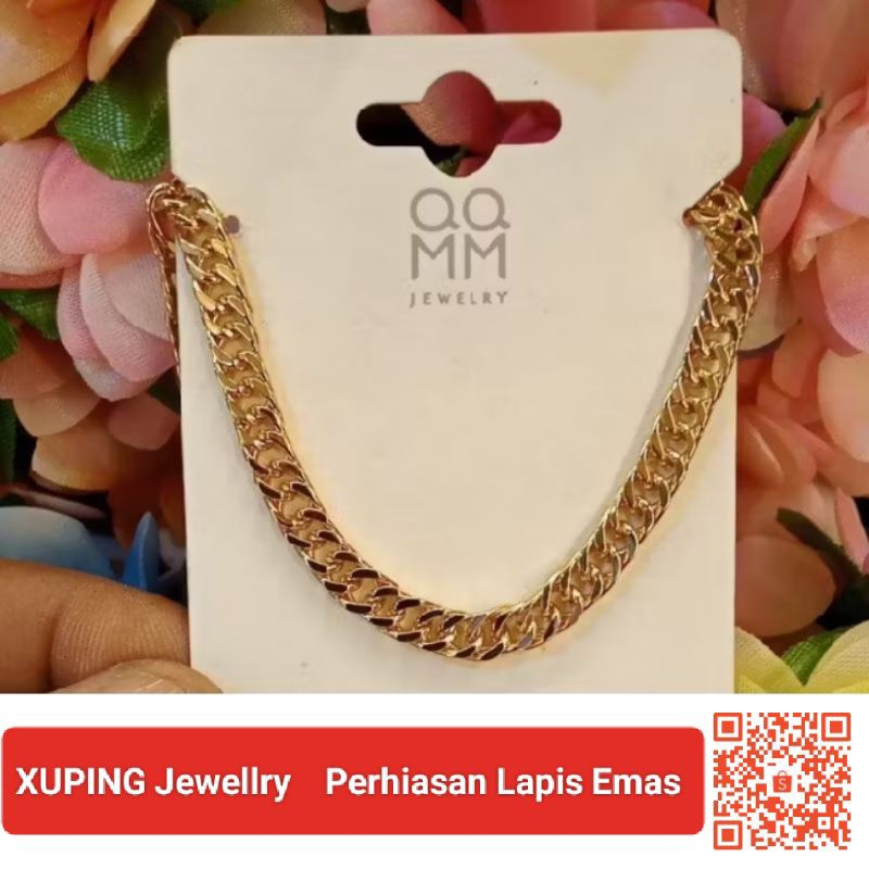 XupingKalungRantaiKapal50cmLapisEmasRhadiumGold18k
