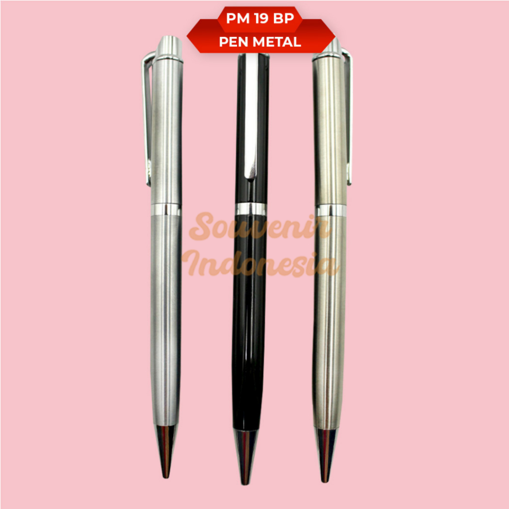 

Pen Metal Pulpen Stainless Bisa Custom Logo/Nama PM 19 BP