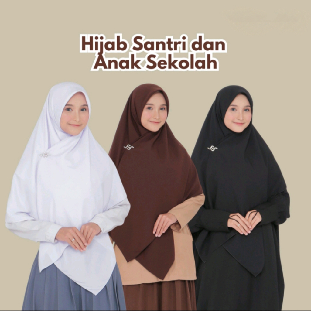 Jilbab Segiempat Syar'i 130x130 Polos Wolfis Jilbab Santri Anak Sekolah Ready Balikpapan Segi empat 