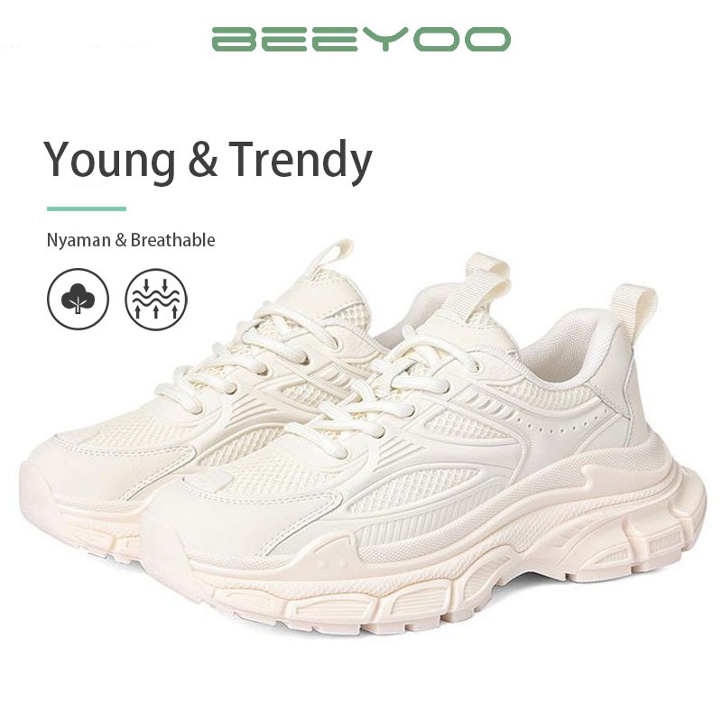 Beeyoo Sepatu Sneakers Wanita Casual Sepatu Cewek Semi Formal Sepatu Sekolah Kerja WR707