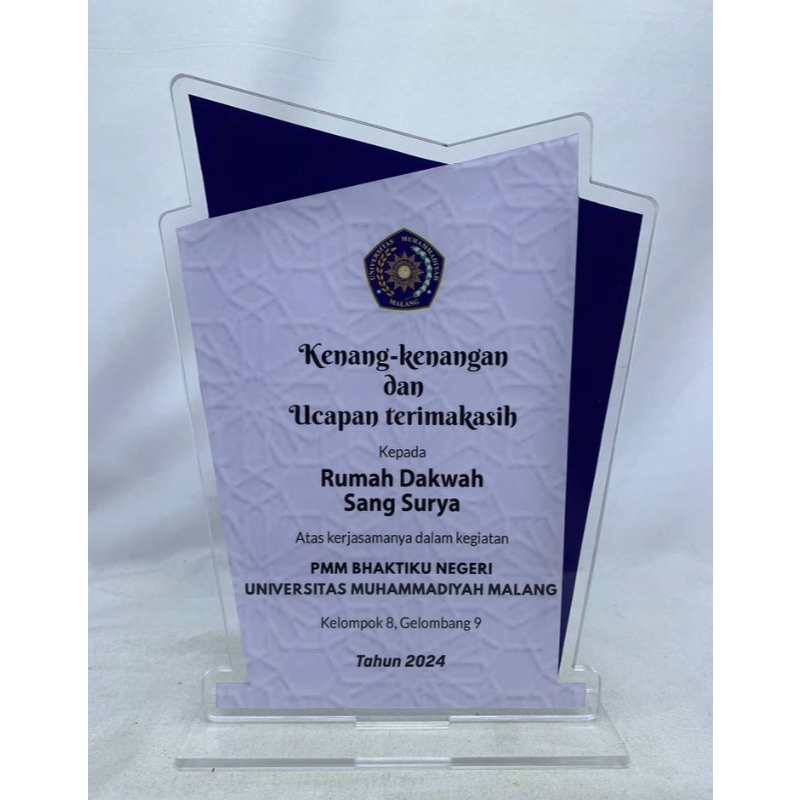 Plakat Akrilik Custom | Plakat Print UV | Plakat Kampus | Plakat Sekolah | Plakat Wisuda | Plakat Ci