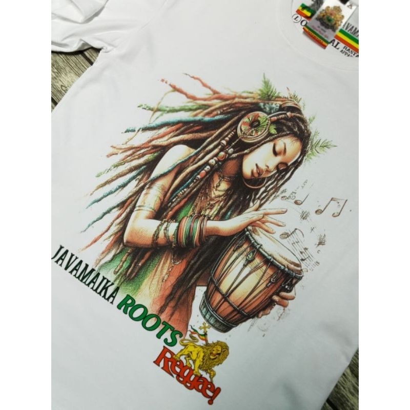 Kaos Javamaika Roots Reggae | Kaos Rasta Wanita | Kaos Reggae Wanita