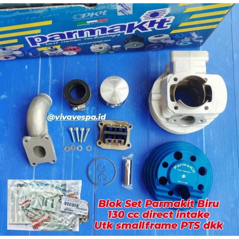 Blok Set Parmakit biru Italy 130 cc Direct Intake Vespa PTS
