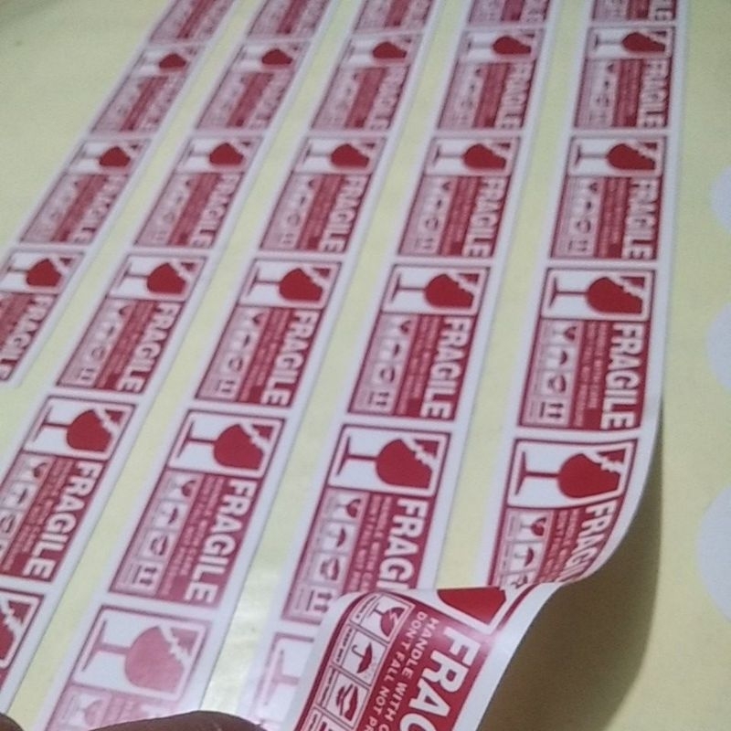 

stiker fragile paket stiker daya rekat kuat