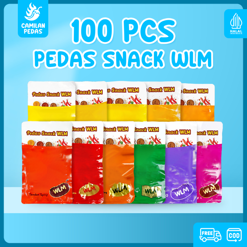 

[TERMURAH] Latiaoou Halal Camilan Pedas - [100PCS] Snack Pedas Gluten Tendon Spicy Jajanan Viral Grosir Termurah