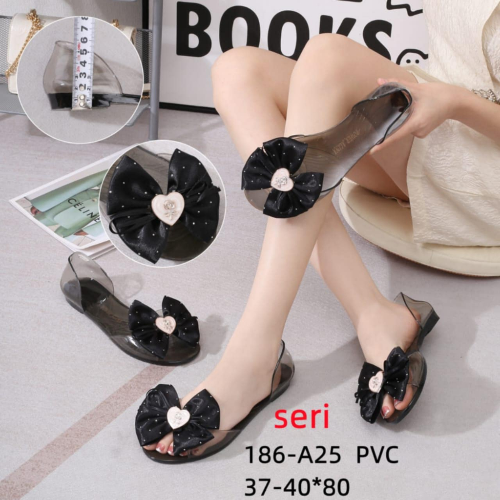 Sepatu Sandal Jelly Bunga kaca  ALINA 186-A16 mrl online shop