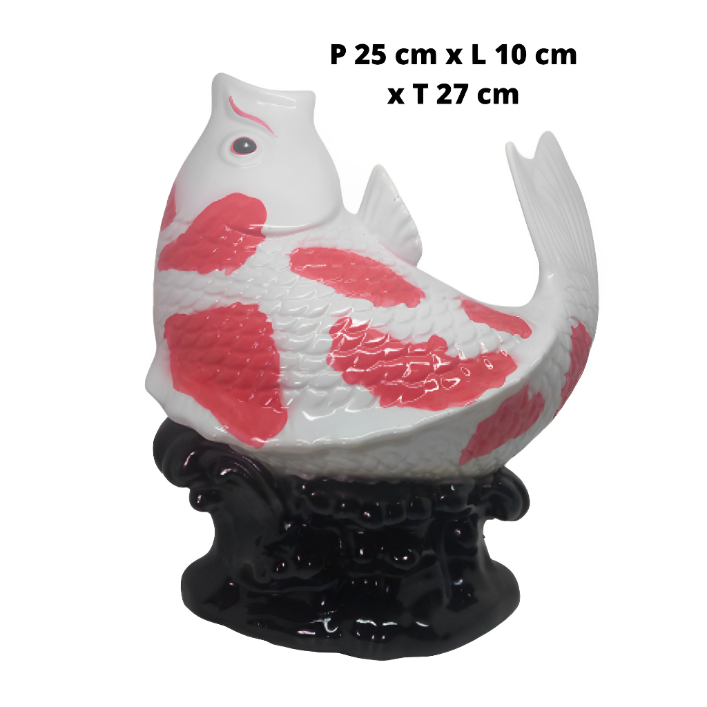 Miniatur pajangan patung ikan koi mewah ukuran besar