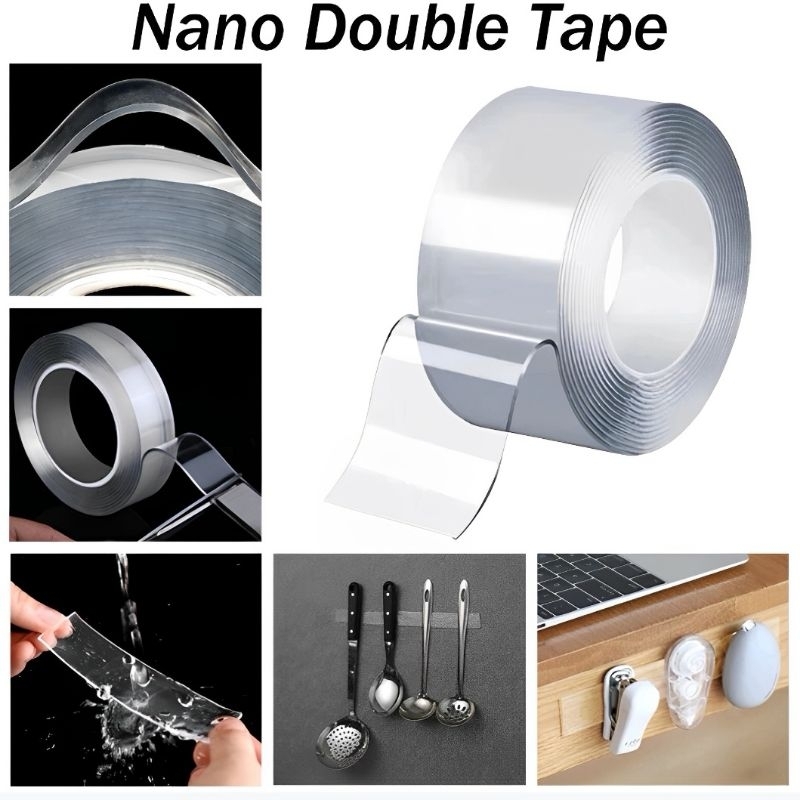 

HOMEWARE Double Tape Gel Isolasi Bening 2 Sisi Perekat Dinding Tembok Tanpa Bekas Selotip Ajaib Super Kuat Waterproof Reusable dobel tip kuat Anti air