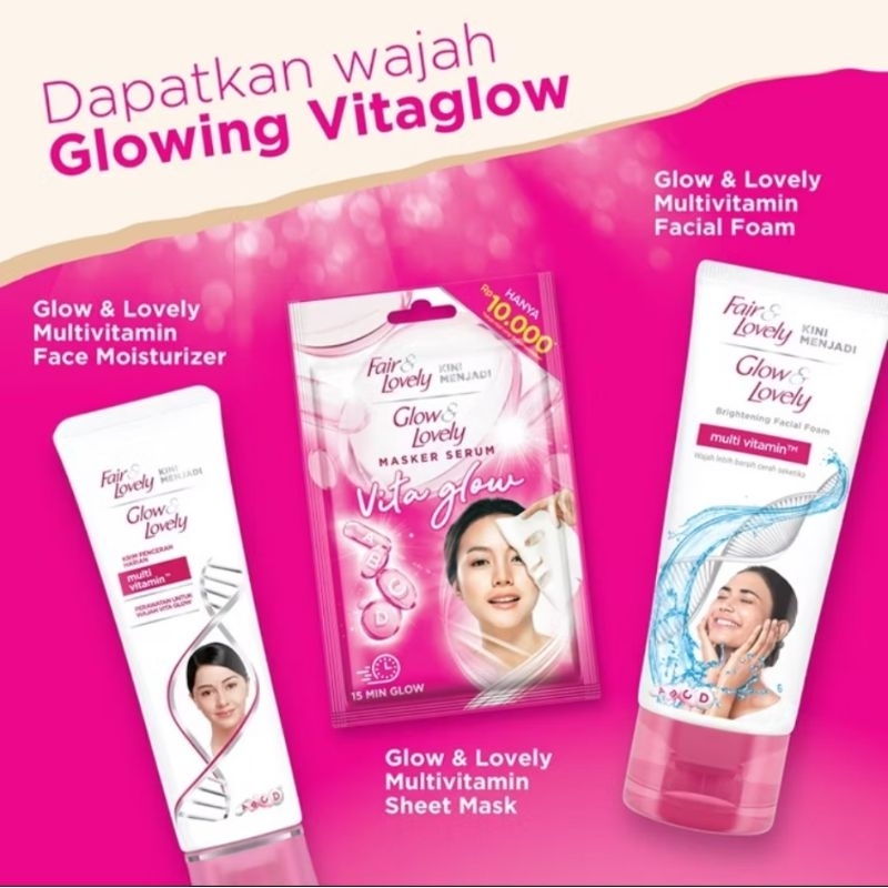 FAIR & LOVELY * GLOW & LOVELY DERMA GLOW PAKET LENGKAP