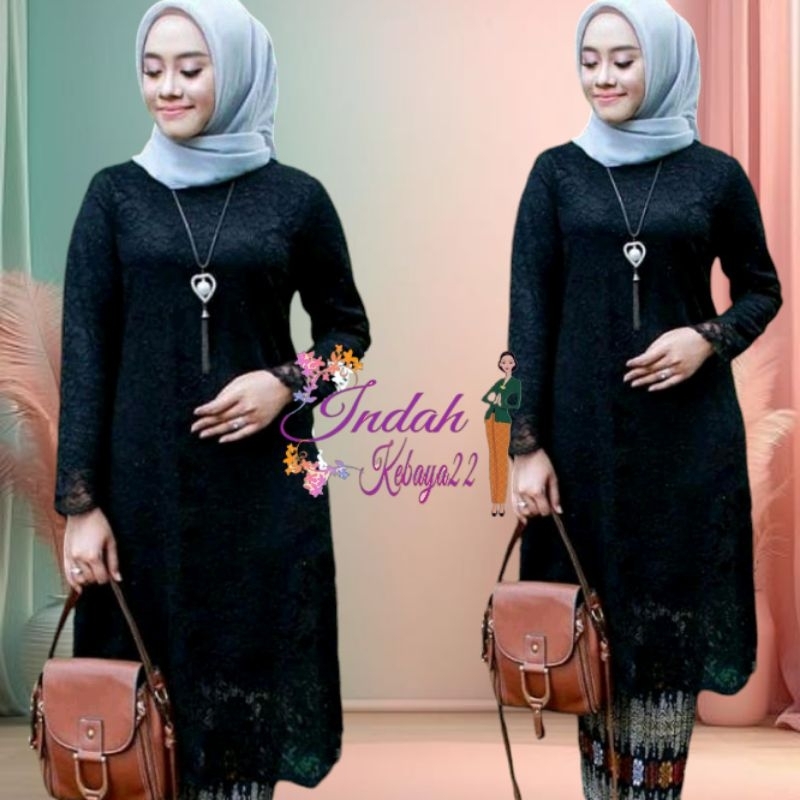 Setelan Kebaya Tunik Brokat Kondangan Pesta Wisuda Atasan Baju Remaja Wanita Muslim Semi Bawahan Rok
