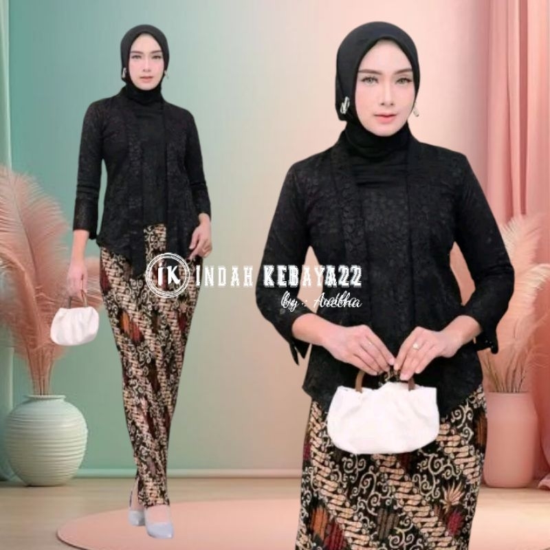 Setelan Kebaya Kutu Baru Brokat Modern Dress Atasan Seragam Wanita Remaja Baju Kebaya Kartini Kondan