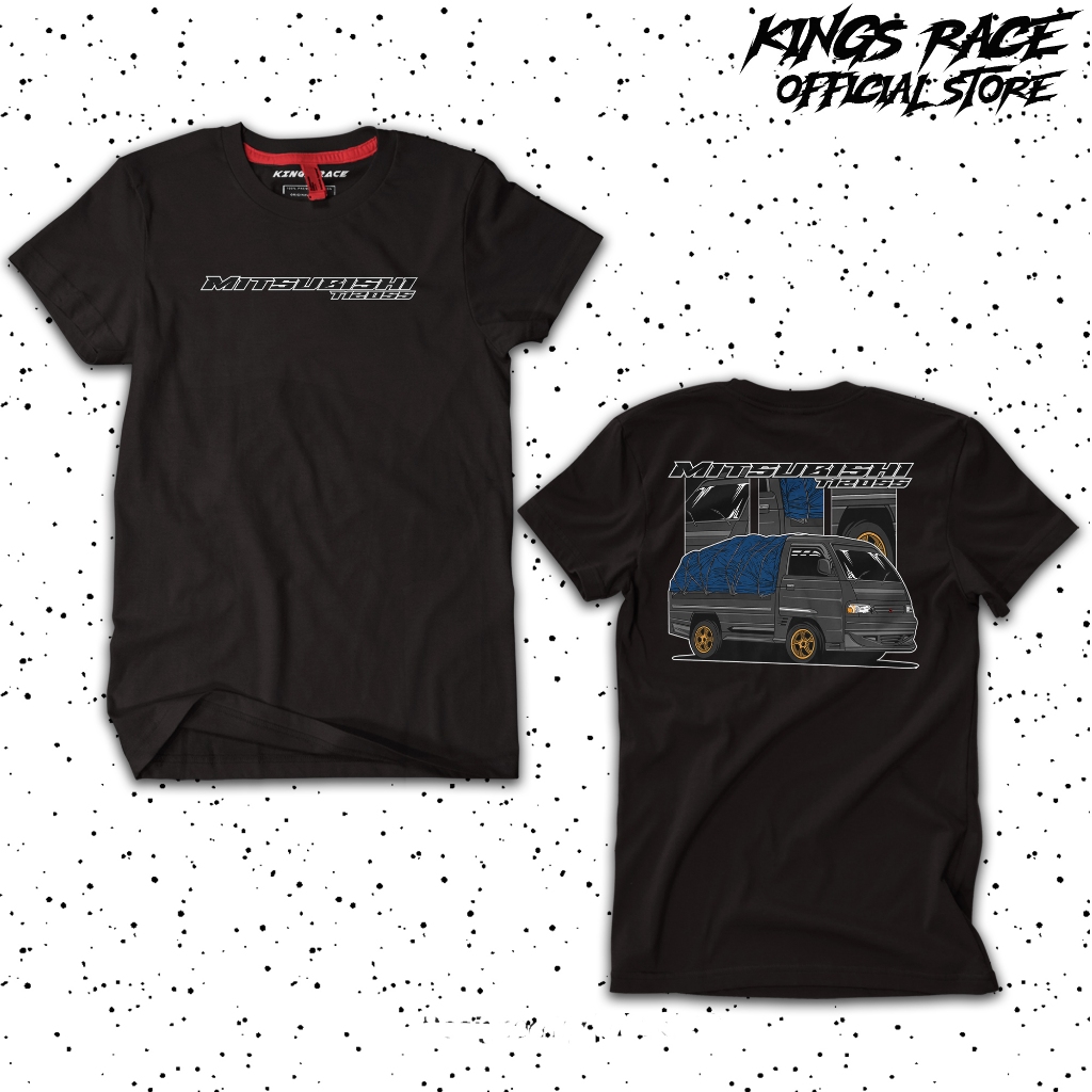 Kaos Mobil Pickup Mitsubishi T120SS Hitam Kaos Driver Muda Katun Combed 24S