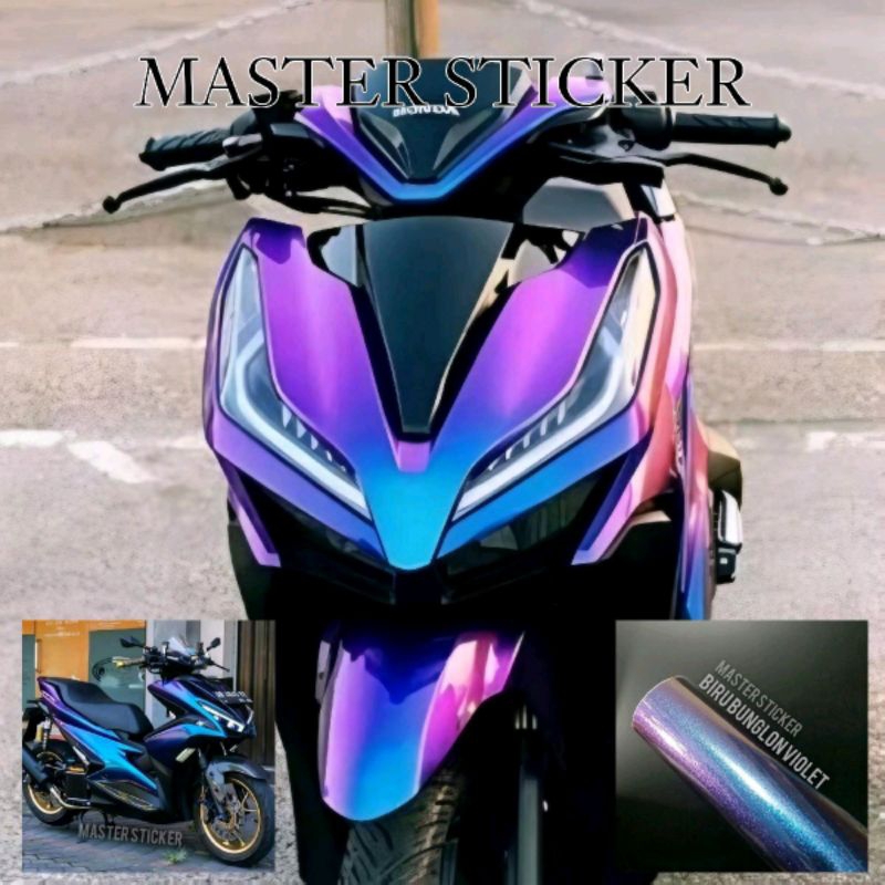 sticker skotlet motor dan mobil warna BIRU BUNGLON VIOLET kualitas premium