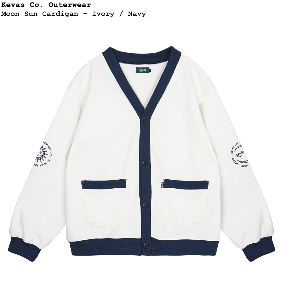 Terbaik Kevas Moon Sun Cardigan  Ivory  Navy