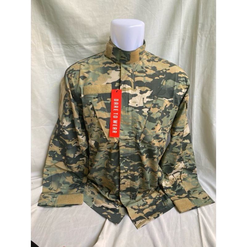 Kemeja BDU PDL loreng multicam hijau baru dengan bordir burung Sritex