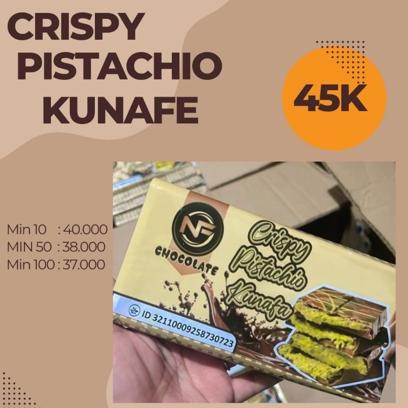 

❤️ Al Fatih Store ❤️ 1 lusin/12pcs Cripsy Pistachio Kunafe 275gr | Coklat Kunafa | Dubai Coklat Kunafa