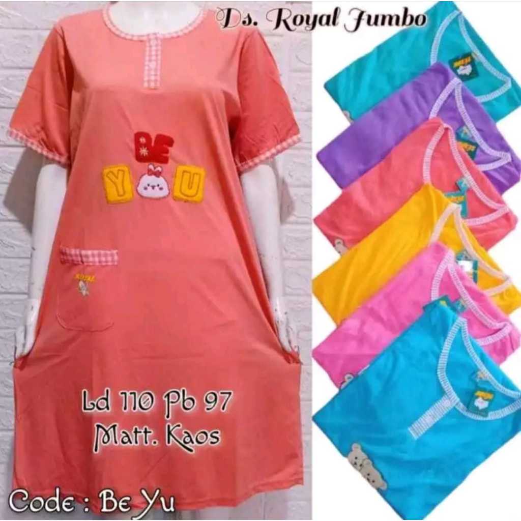 Baju tidur daster kaos wanita standar/jumbo babbydoll bahan kaos premium tebal LD 100-115