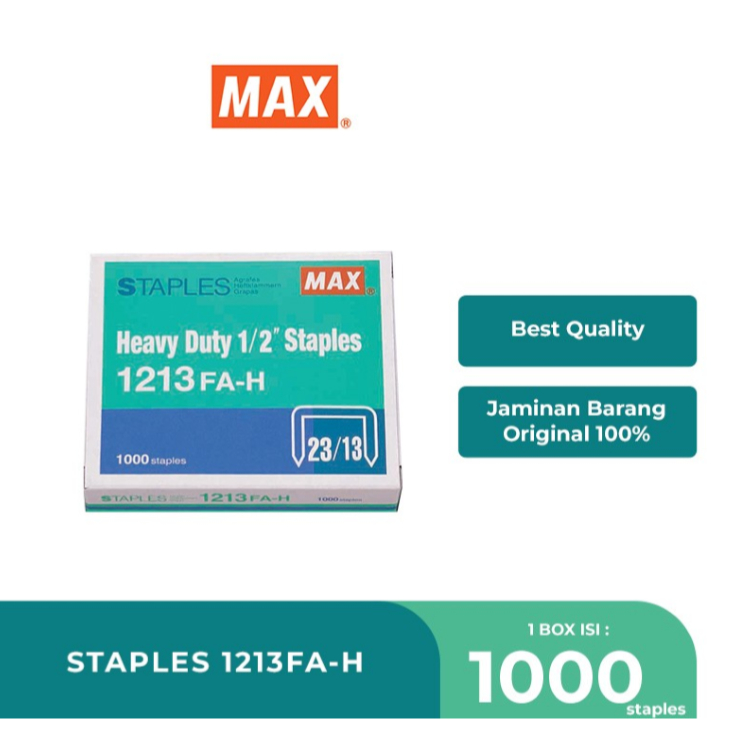 

STAPLES / ANAK STEPLER / ISI HEKTER / ISI ULANG JEPRETAN / REFILL STAPLER HEAVY DUTY JILID / STAPLES MAX 1213 / 2313