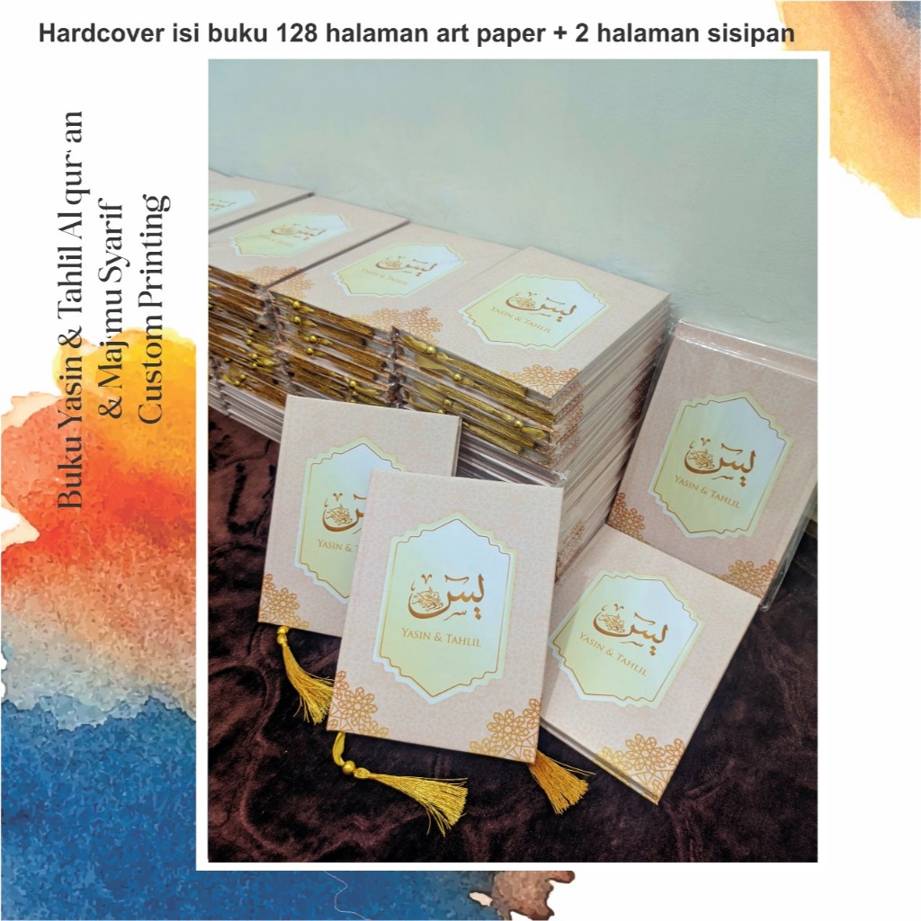Buku yasin dan tahlil Hardcover custom  / Isi 128 halaman Art paper glosyy / Free 2 halaman tambahan