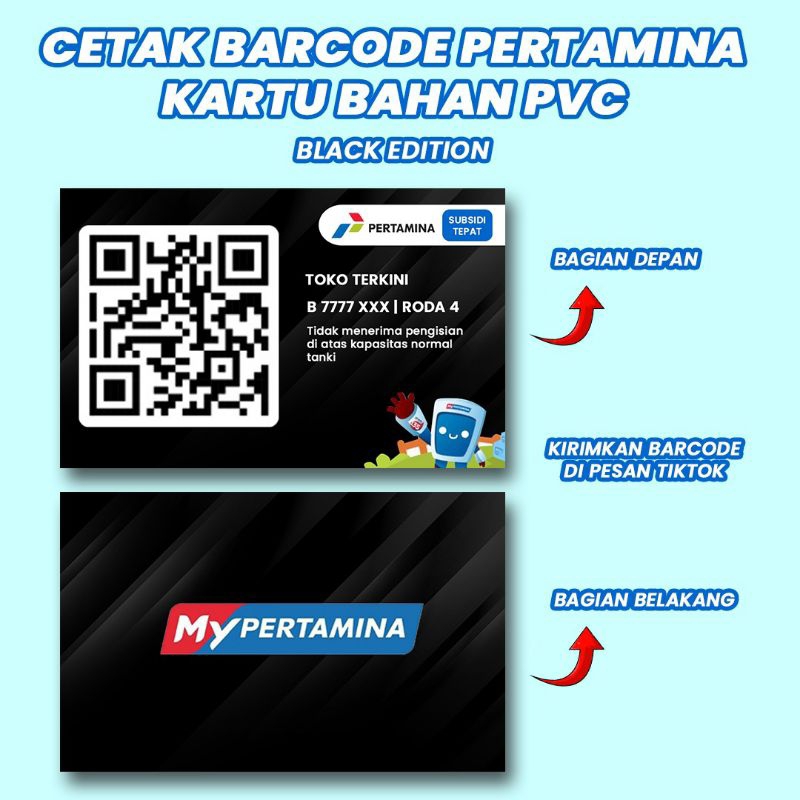 

Cetak Barcode Pertamina Bahan PVC Black Edition