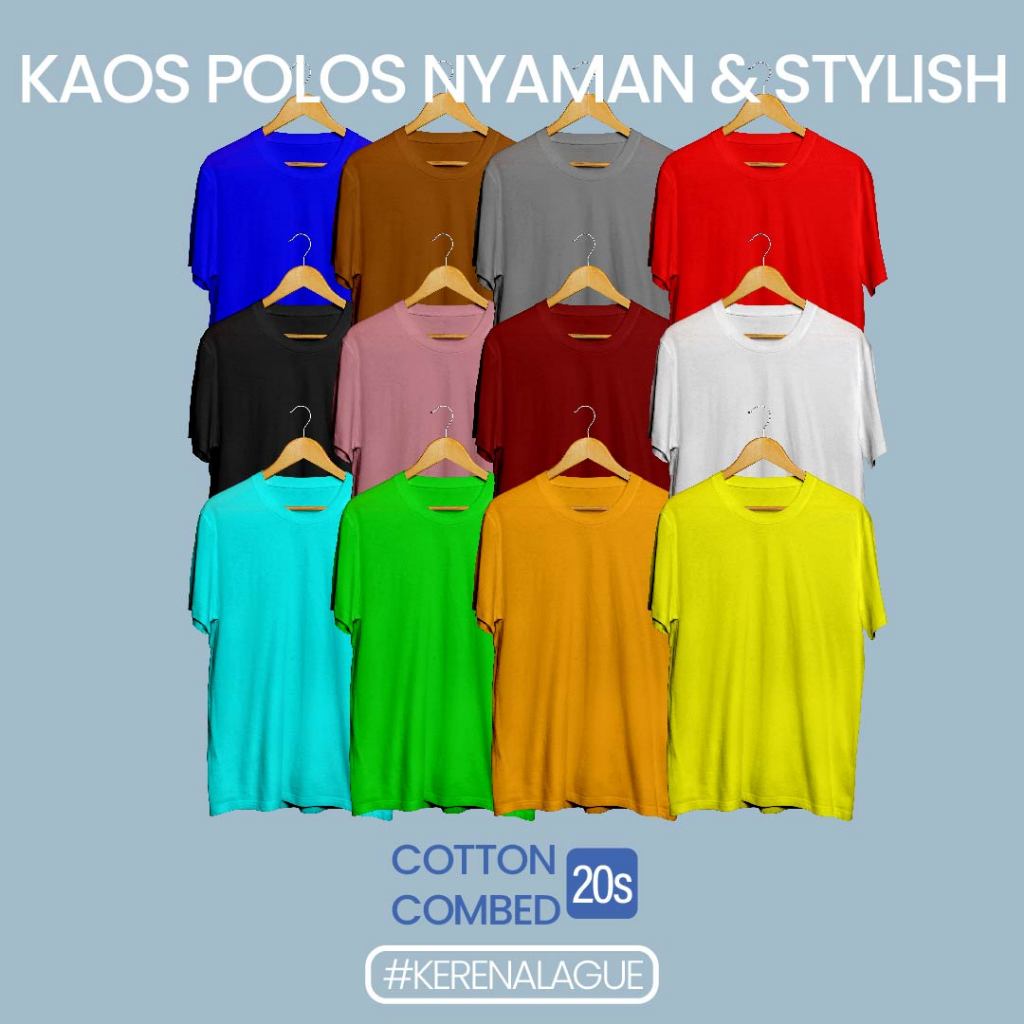 Kaos Polos Cotton Combed 20s