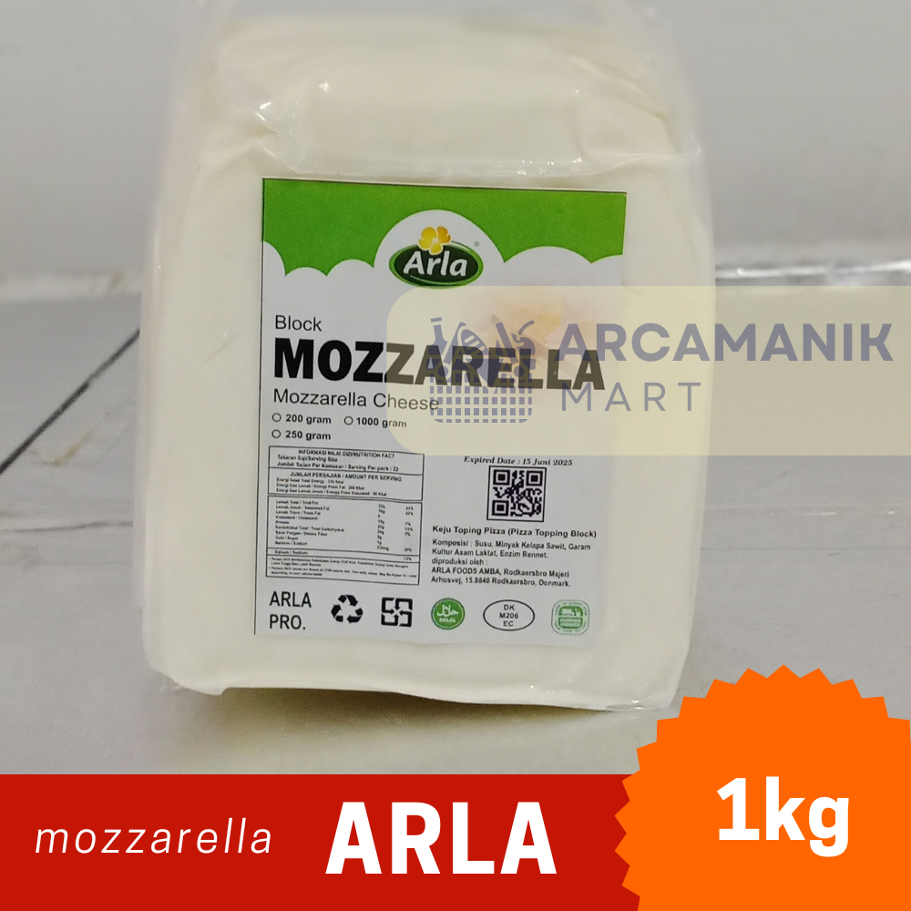 

Keju Mozzarella Arla 1kg mozzarela import exp panjang fresh