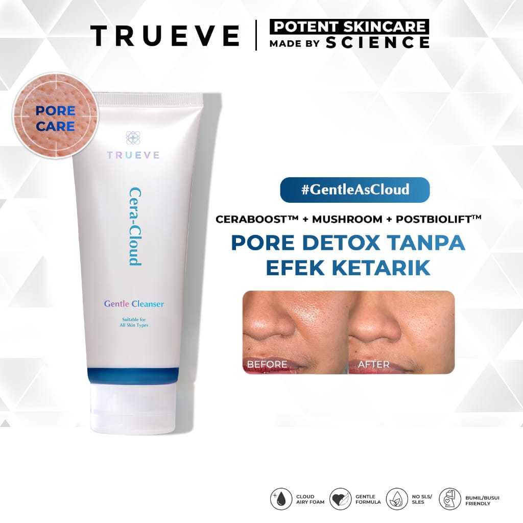 TRUEVE - Cera-Cloud Facial Cleanser 100ml | Niacinamide + Ceramide + No SLS + NO SLES + No Paraben