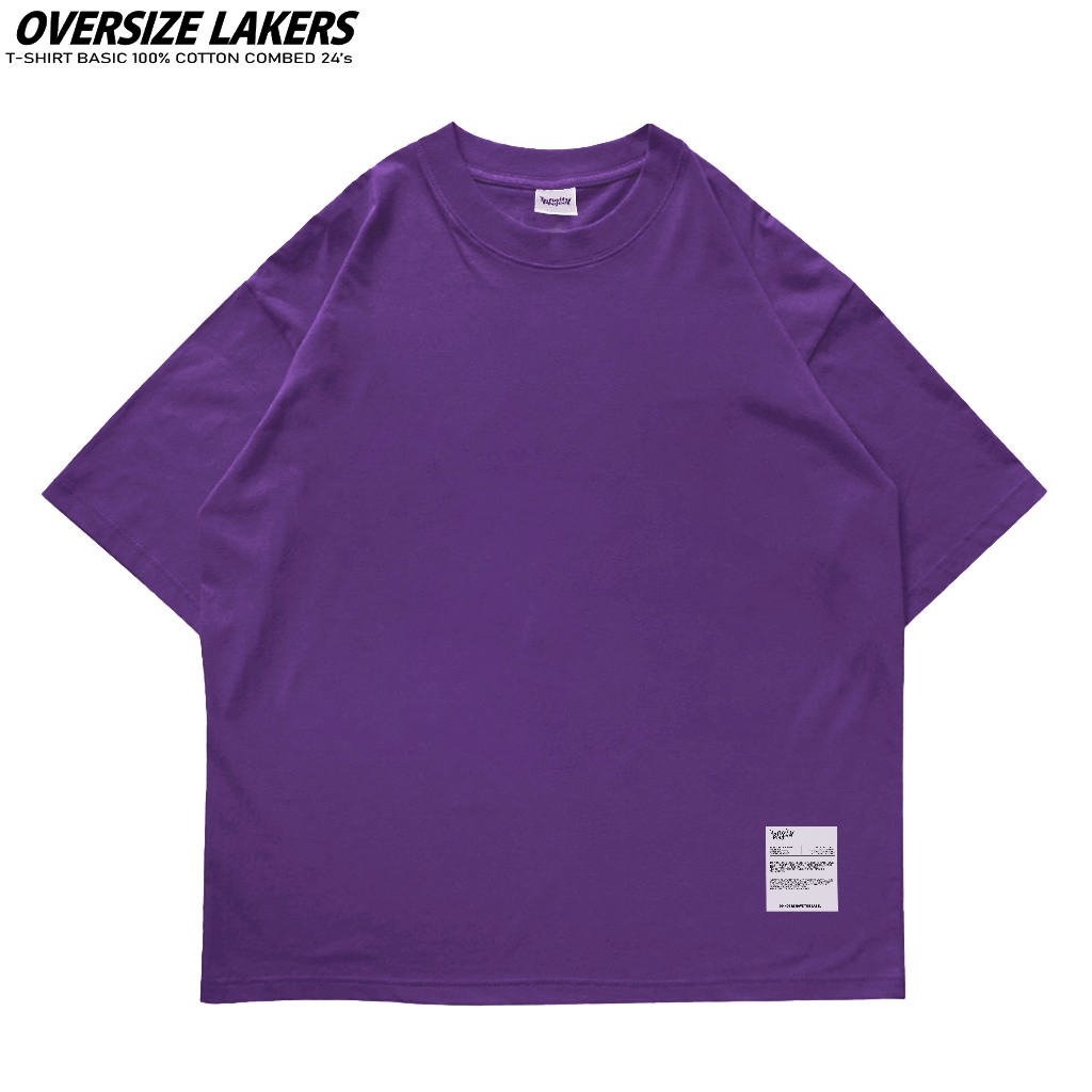 KAOS OVERSIZE POLOS UNGU TUA LAKERS VIOLET M-XXL | Premium Cotton 24s UNISEX PRIA WANITA