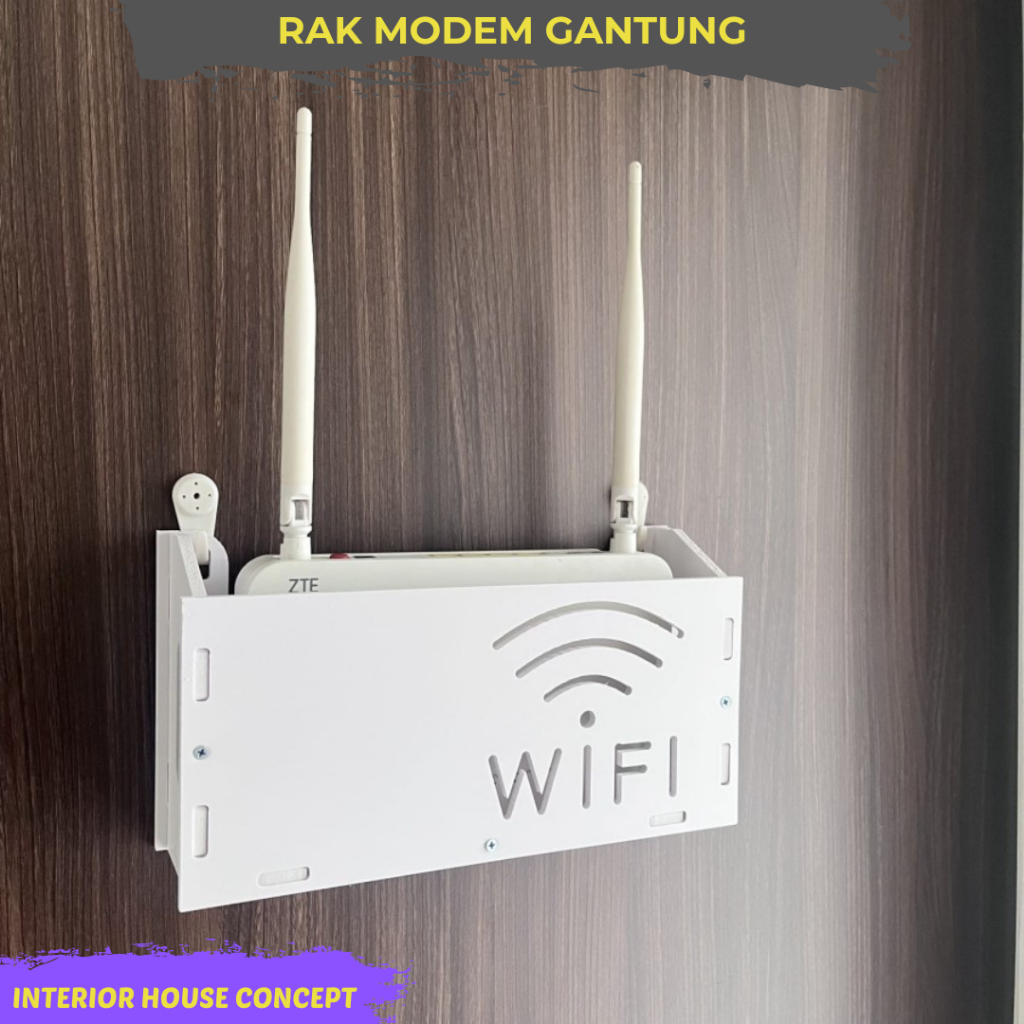 Rak Gantung Modem / Tempat Wifi Tempel Dinding / Kotak Router Gantung Tempel / Rak Gantungan Modem D