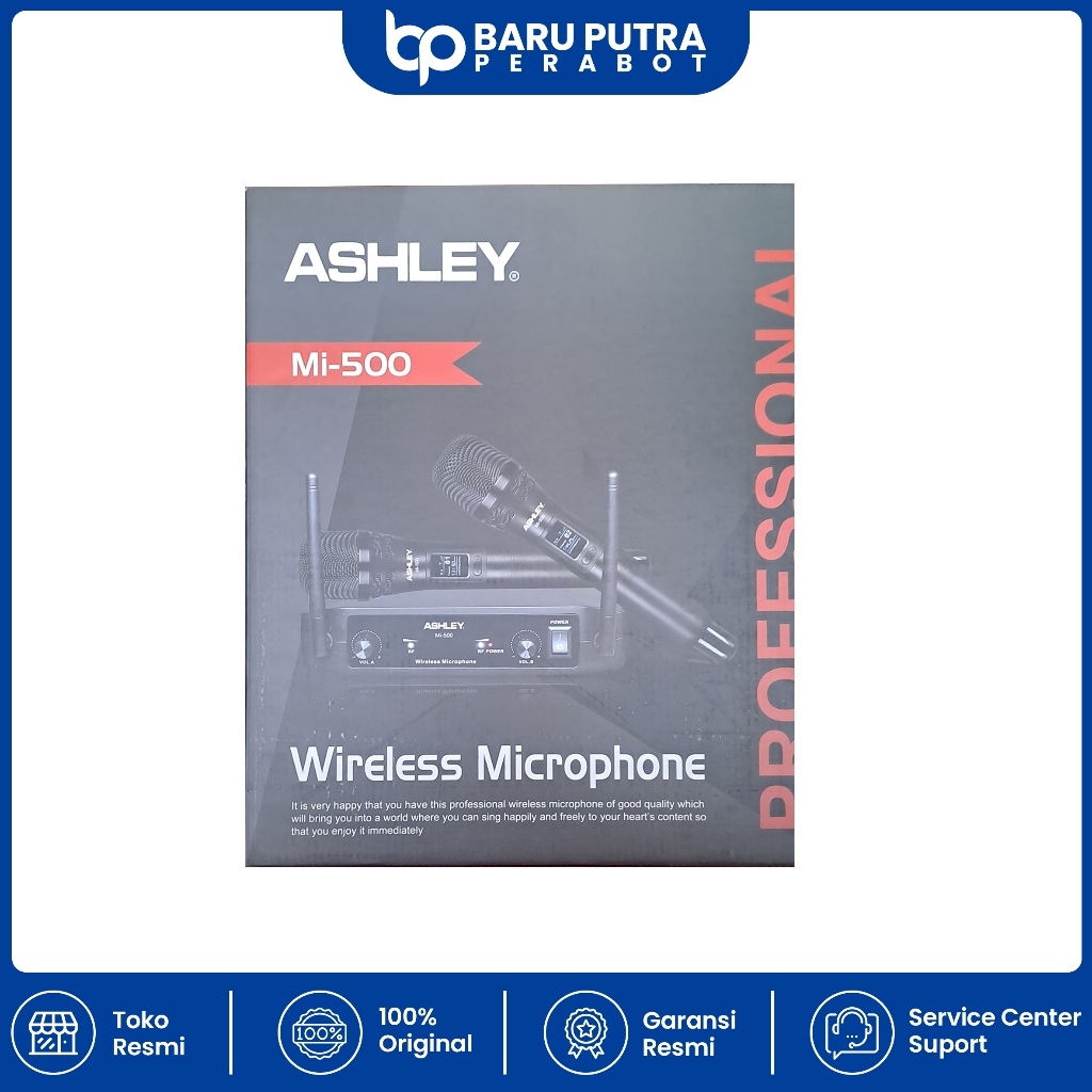Mic Wireless ASHLEY Mi-500 Original Isi 2 / Microphone Mi500