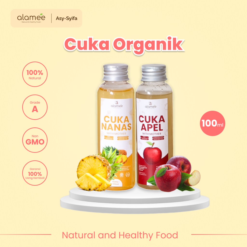 

ALAMEE Cuka Apel Nanas Original Vinega With Mother Premium Organik Pine Apple Cider Vinegar Vinega