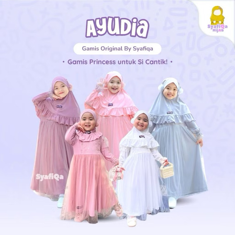 AYUDIA BY SYAFIQA HIJAB DRESS BAJU GAMIS PESTA PRINCESS ANAK TERBARU