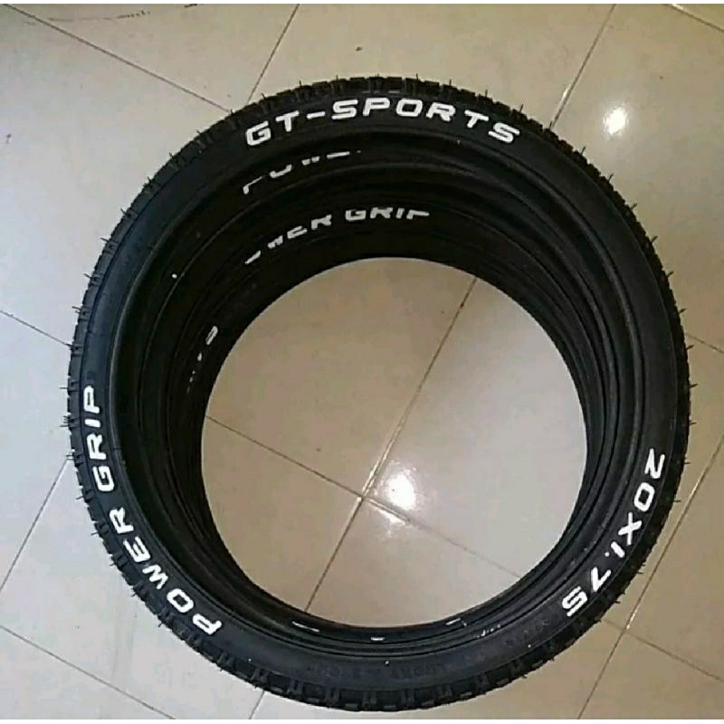 Ban luar sepeda LUCKY STONE 20 x 1.75 POWER GRIP GT-SPORTS hitam BMX mini lipat