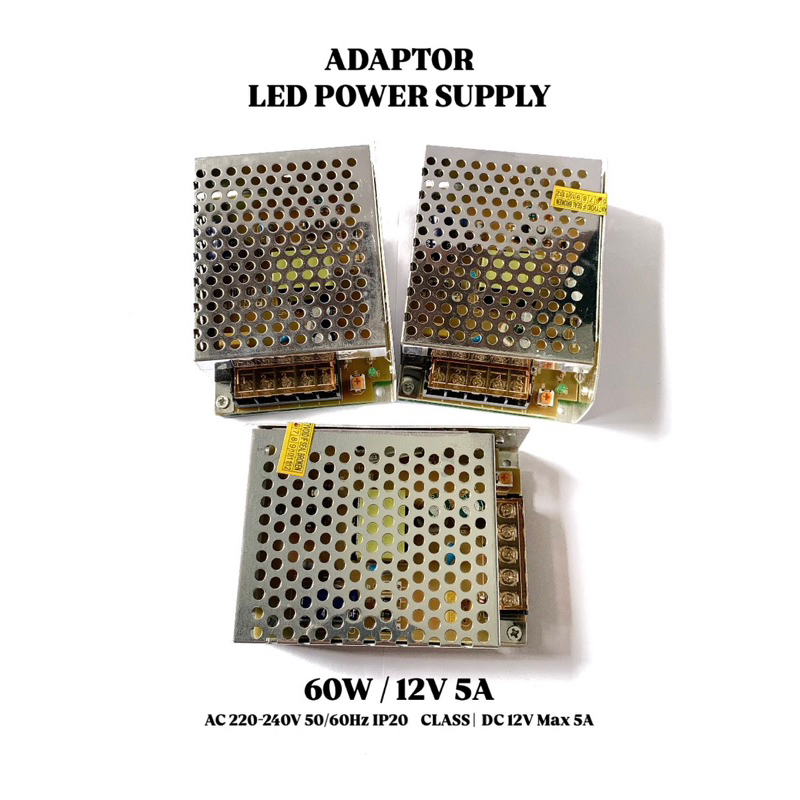 ADAPTOR || POWER SUPPLY || CONNECTOR AC DC || 12V - 5A Model S-60W-12