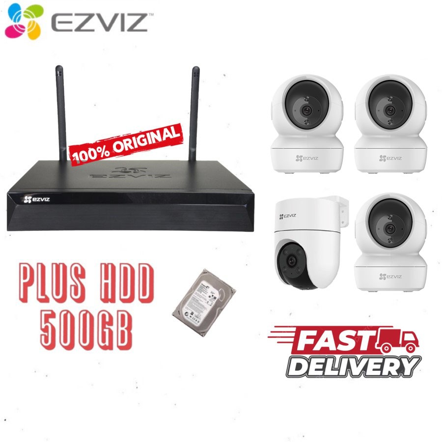 PAKET CCTV EZVIZ WIRELESS NVR X5S 4 CHANNEL INDOOR OUTDOOR