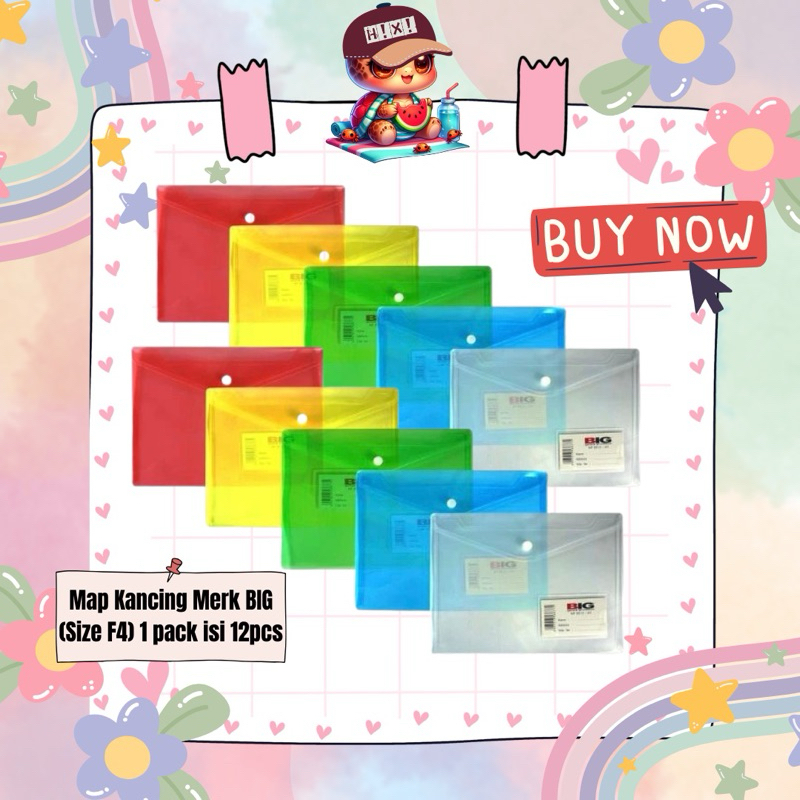 

Ready Stock Map Plastick Kancing Merk BIG Warna Warni Ukuran F4