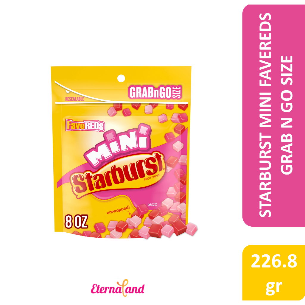

Starburst Mini Candy Grab n Go Size - permen kenyal rasa buah impor USA